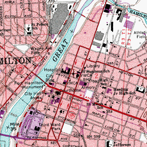 Topographic Map of Saint Stephen Catholic Church, OH