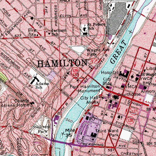 Topographic Map of Freedom Chapel, OH