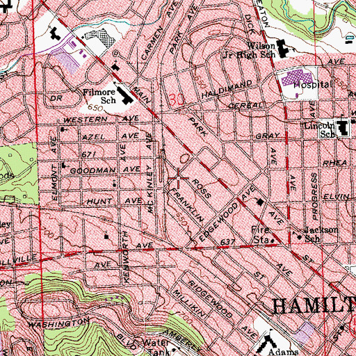 Topographic Map of Heritage Freewill Baptist Church, OH