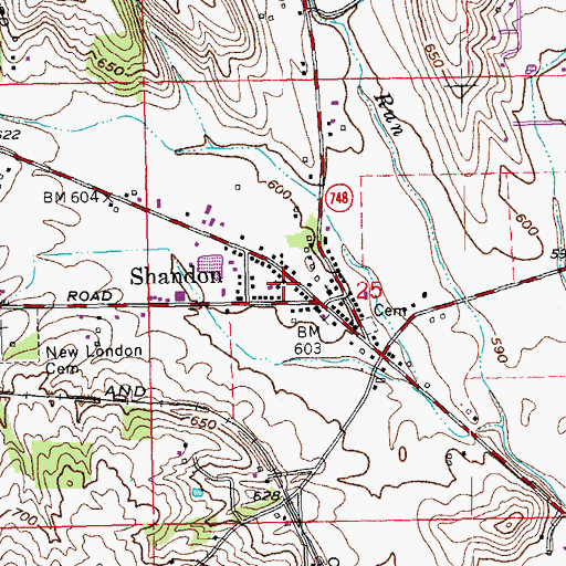 Topographic Map of Shandon United Church of Christ, OH