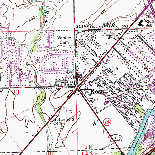 Topographic Map of Venice Presbyterian Church, OH