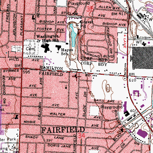 Topographic Map of Saint Marks United Methodist Church, OH