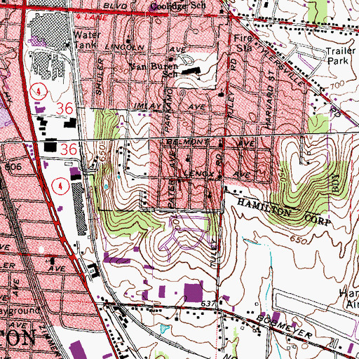 Topographic Map of First Pentecostal Fellowship Church, OH