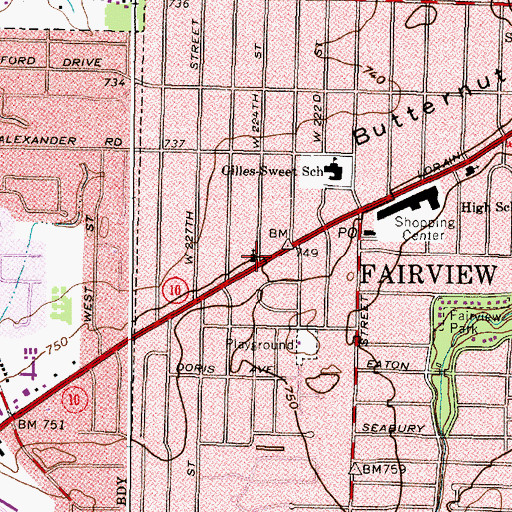 Topographic Map of Fairview Grace United Methodist Church, OH