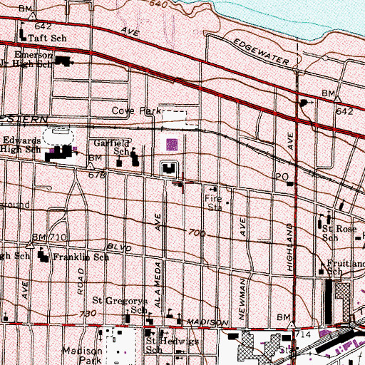Topographic Map of Faith United Presbyterian Church, OH