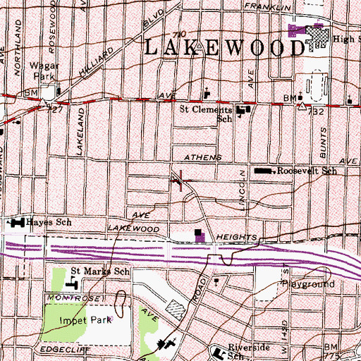 Topographic Map of First United Church of Christ, OH