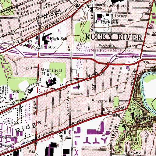 Topographic Map of Our Saviors Lutheran Church, OH