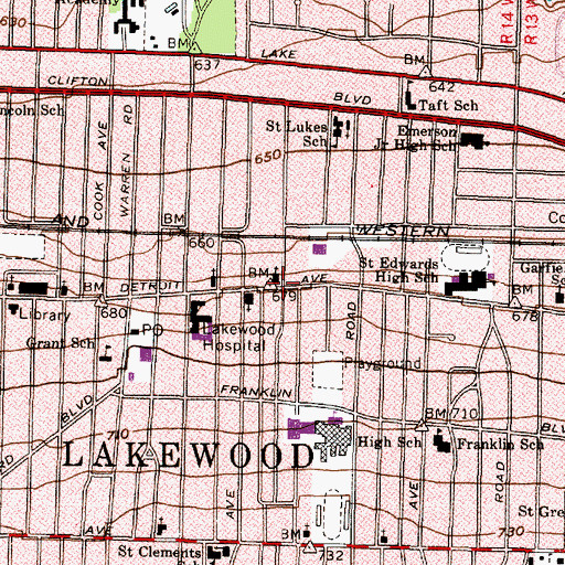 Topographic Map of Pilgrim Lutheran Church, OH