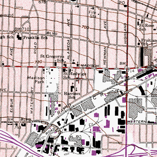 Topographic Map of Saint Gregorys Byzantine Catholic Church, OH