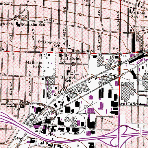 Topographic Map of Saint Nicholas Ukrainian Orthodox Cathedral, OH