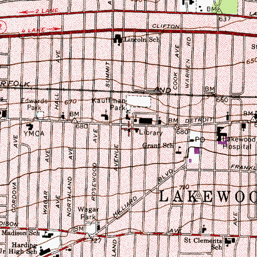 Topographic Map of Saint Paul Lutheran Church, OH