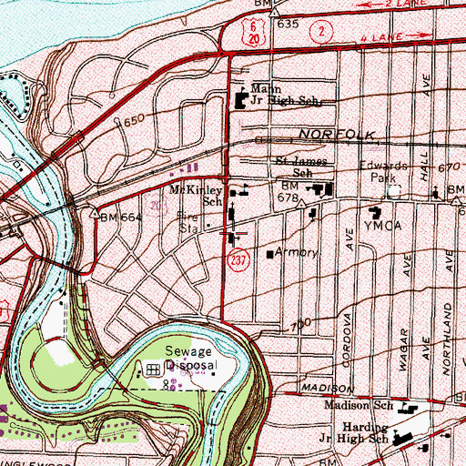 Topographic Map of Saint Peters Episcopal Church, OH