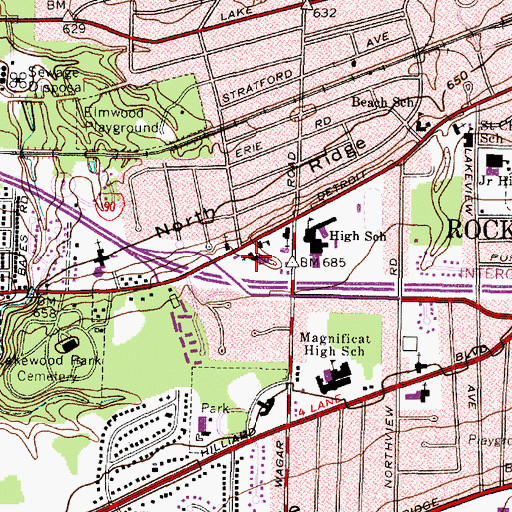 Topographic Map of Saint Thomas Lutheran Church, OH