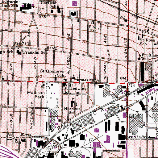 Topographic Map of Saints Cyril and Methodius Catholic Church, OH