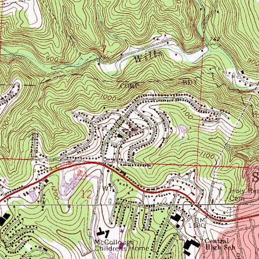 Topographic Map of Buena Vista United Methodist Church, OH
