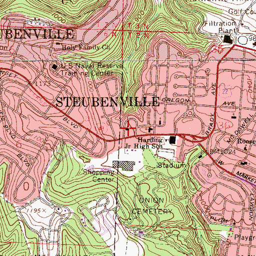 Topographic Map of Church of the United Brethren in Christ, OH