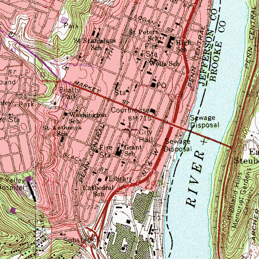 Topographic Map of Emmanuel Church of Christ in Christ, OH