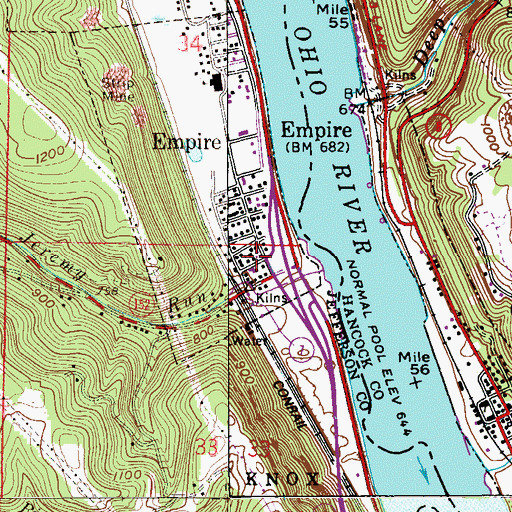 Topographic Map of Empire United Methodist Church, OH