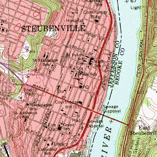 Topographic Map of First Westminster Presbyterian Church, OH
