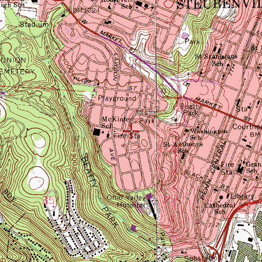 Topographic Map of Gospel Hall Church, OH