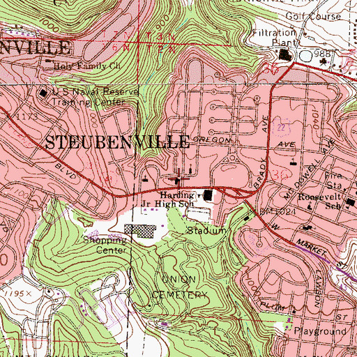 Topographic Map of Grace Evangelical Lutheran Church, OH
