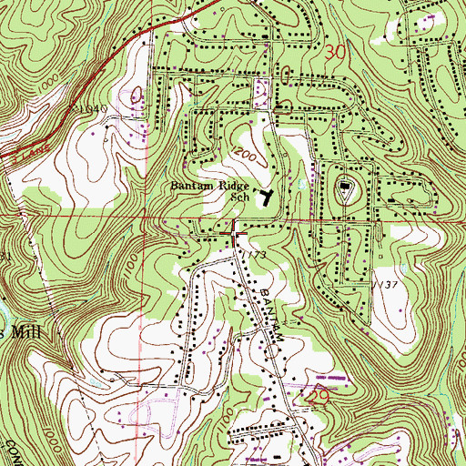 Topographic Map of Green Acres, OH