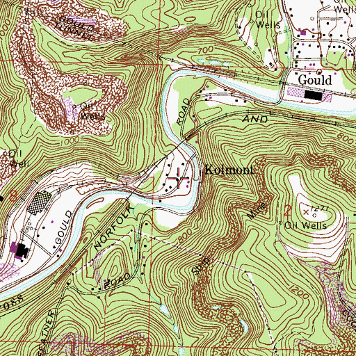 Topographic Map of Kolmont Community Church, OH
