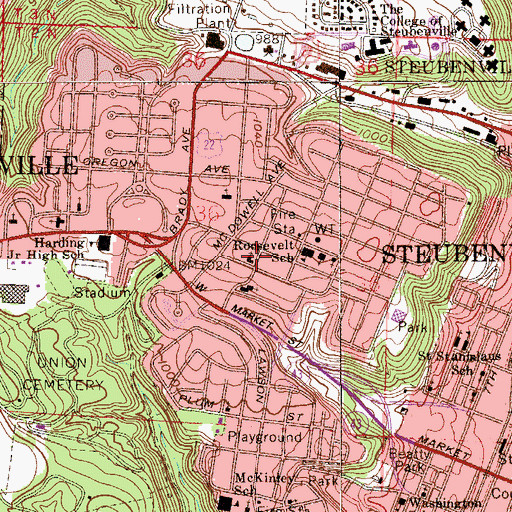 Topographic Map of La Belle View Church of Christ, OH