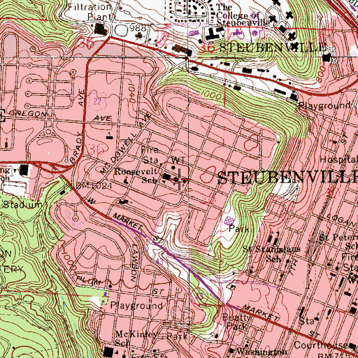 Topographic Map of La Belle View United Methodist Church, OH
