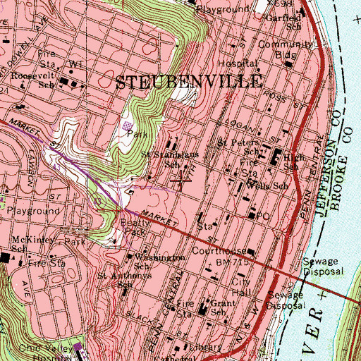 Topographic Map of Mount Zion Baptist Church, OH