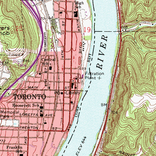 Topographic Map of North River Avenue Church of Christ, OH