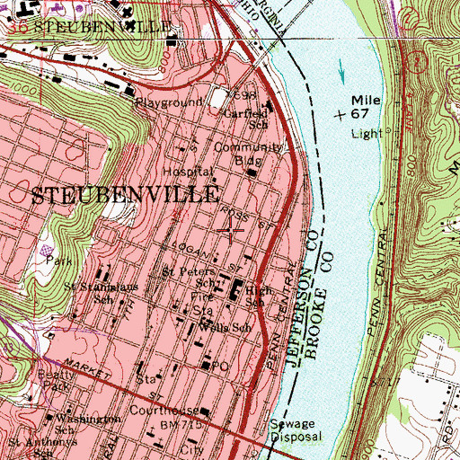 Topographic Map of Praise Temple Church of God in Christ, OH