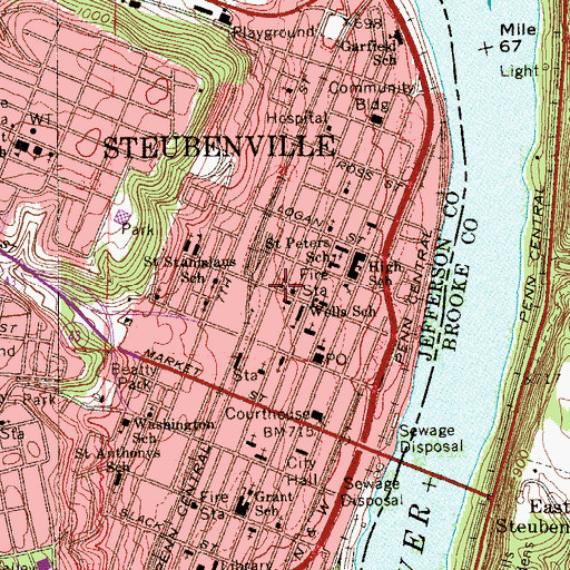 Topographic Map of Quinn African Methodist Episcopal Church, OH