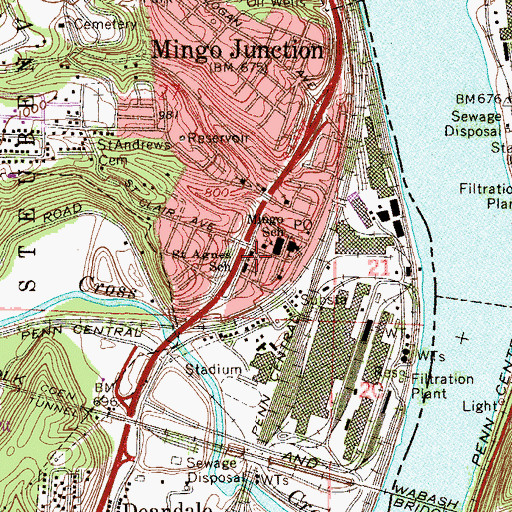 Topographic Map of Saint Agnes Catholic Church, OH