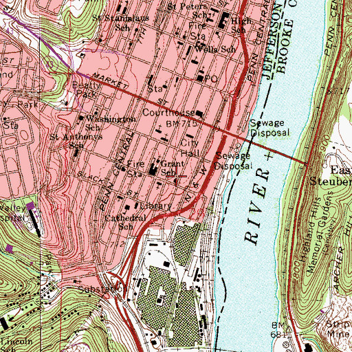 Topographic Map of Saint Johns Evangelical Lutheran Church, OH
