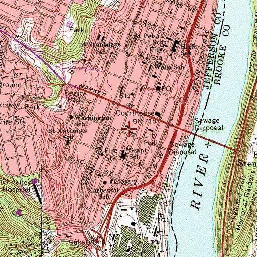 Topographic Map of Saint Pauls Episcopal Church, OH