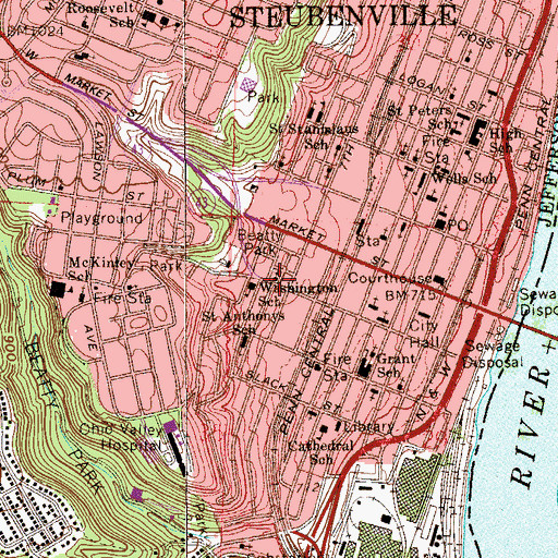 Topographic Map of Second Baptist Church, OH