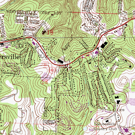 Topographic Map of Starkdale Presbyterian Church, OH