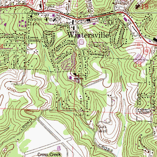 Topographic Map of Wintersville Baptist Temple, OH