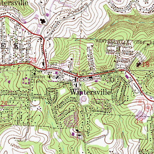 Topographic Map of Wintersville United Methodist Church, OH