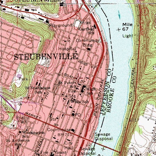 Topographic Map of Zion Temple Pentecostal Church, OH