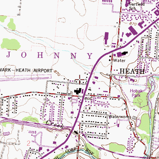 Topographic Map of Heath Christian Union Church, OH