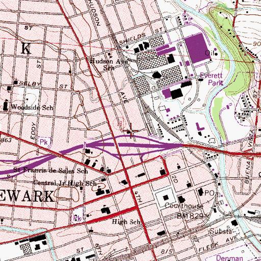 Topographic Map of First Church of Christ Scientist, OH