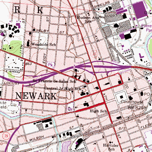 Topographic Map of Saint Francis De Sales Catholic Church, OH