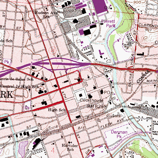 Topographic Map of Second Presbyterian Church, OH