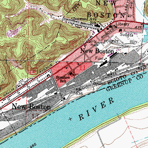 Topographic Map of Ohio Avenue Christian Church, OH