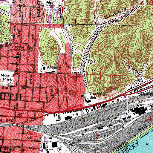 Topographic Map of Mount Lebanon Baptist Chapel, OH