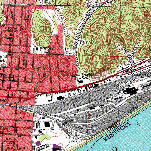 Topographic Map of Mabert Road Baptist Church, OH