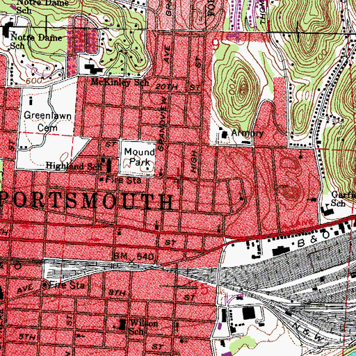 Topographic Map of Church of Christ, OH