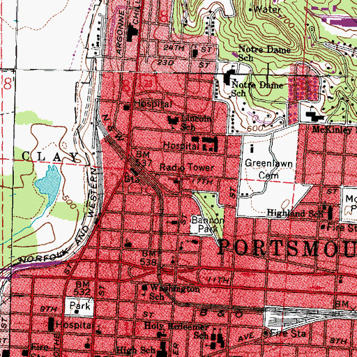 Topographic Map of Kingdom Hall Jehovahs Witnesses, OH